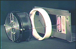 "exploded" photo of fan mount