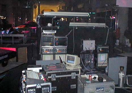 Backstage at a major laser show