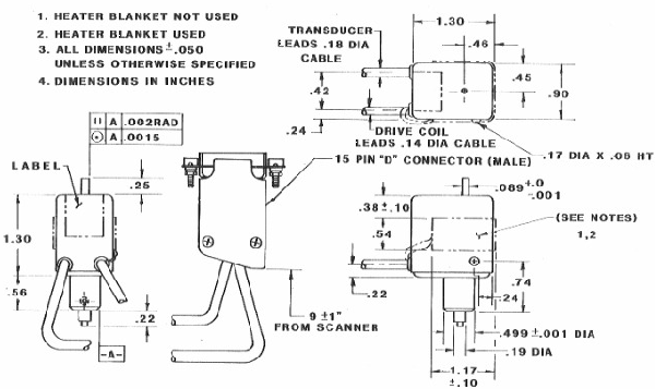 General Scanning G120D and G120DT galvanometers diagram