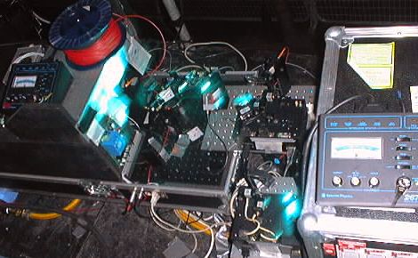 A view of the 3D stereoscopic laser projection system