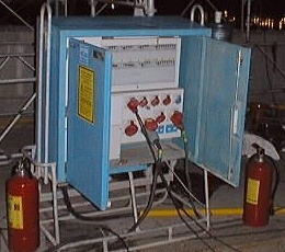 One of the portable power panels at Master Control