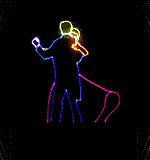 Laser animation of a couple dancing